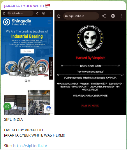 JAKARTA CYBER WHITE瞄准Shingadia Industries Pvt.的网站。有限公司-xLab 威胁情报