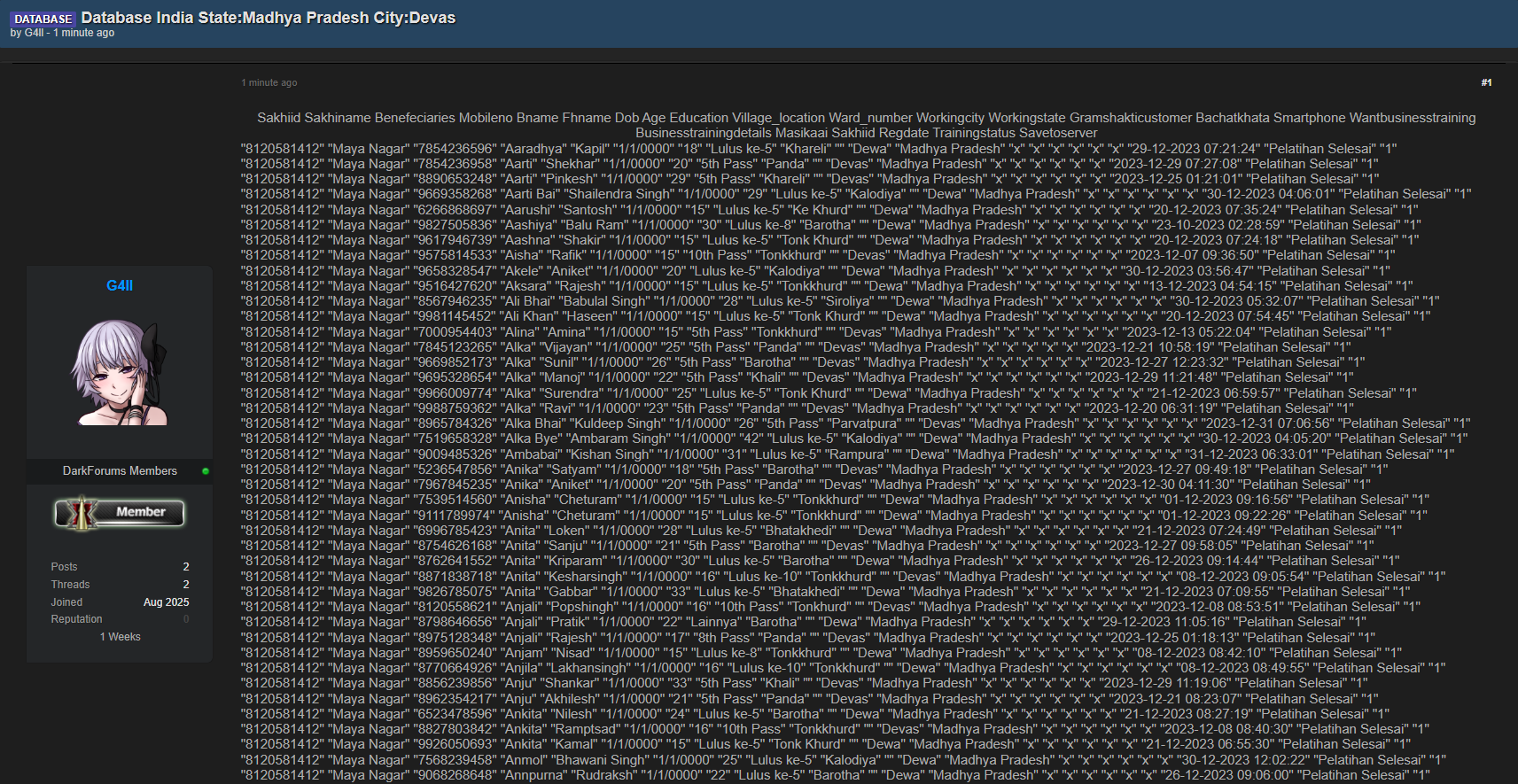 印度中央邦Devas涉嫌数据泄露国家记录-xLab 威胁情报