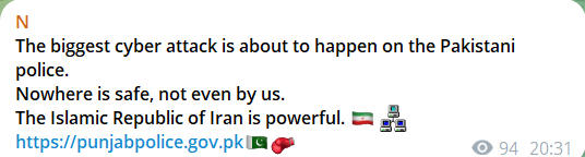 cyber团队声称针对旁遮普警方的网站-xLab 威胁情报