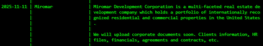 Miromar Development Corporation成为Akira勒索软件的受害者-xLab 威胁情报