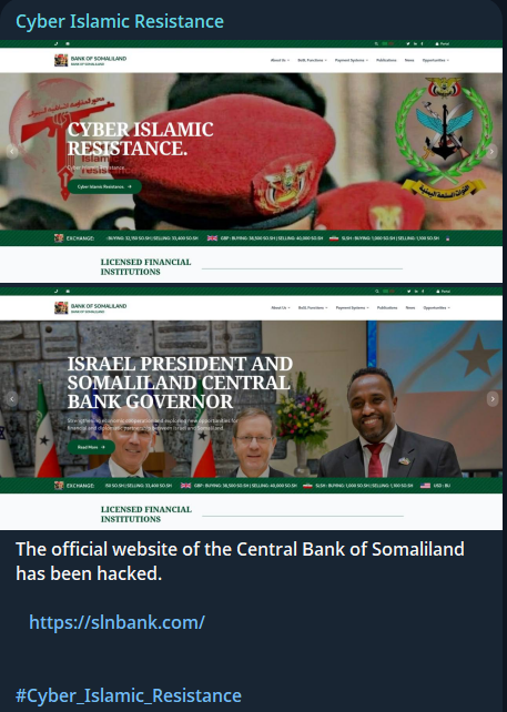 Cyber Islamic resistance targets the website of Central Bank of Somaliland-xLab 威胁情报