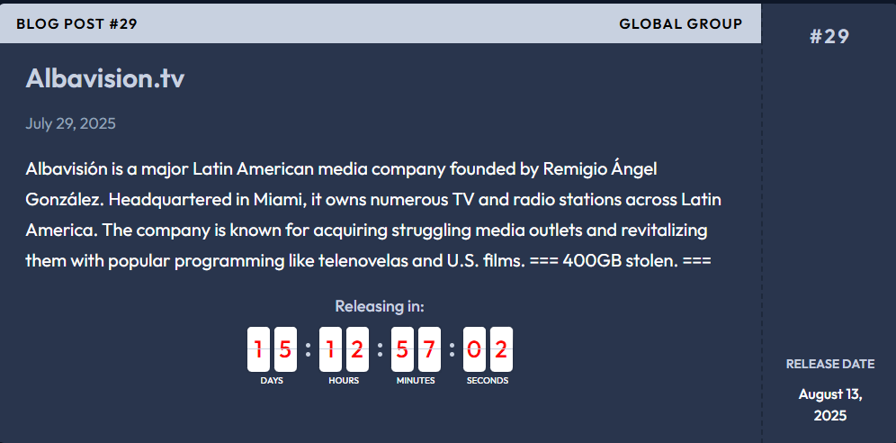 Albavision LLC成为全球勒索软件的受害者-xLab 威胁情报