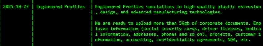 Engineered Profiles LLC成为akira勒索软件的受害者-xLab 威胁情报