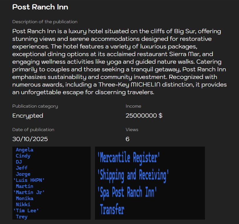 Post Ranch酒店成为Sinobi勒索软件的受害者-xLab 威胁情报