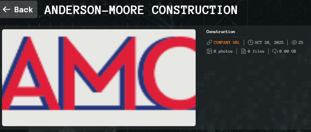 Anderson Moore Construction Corp.成为Qilin勒索软件的受害者-xLab 威胁情报