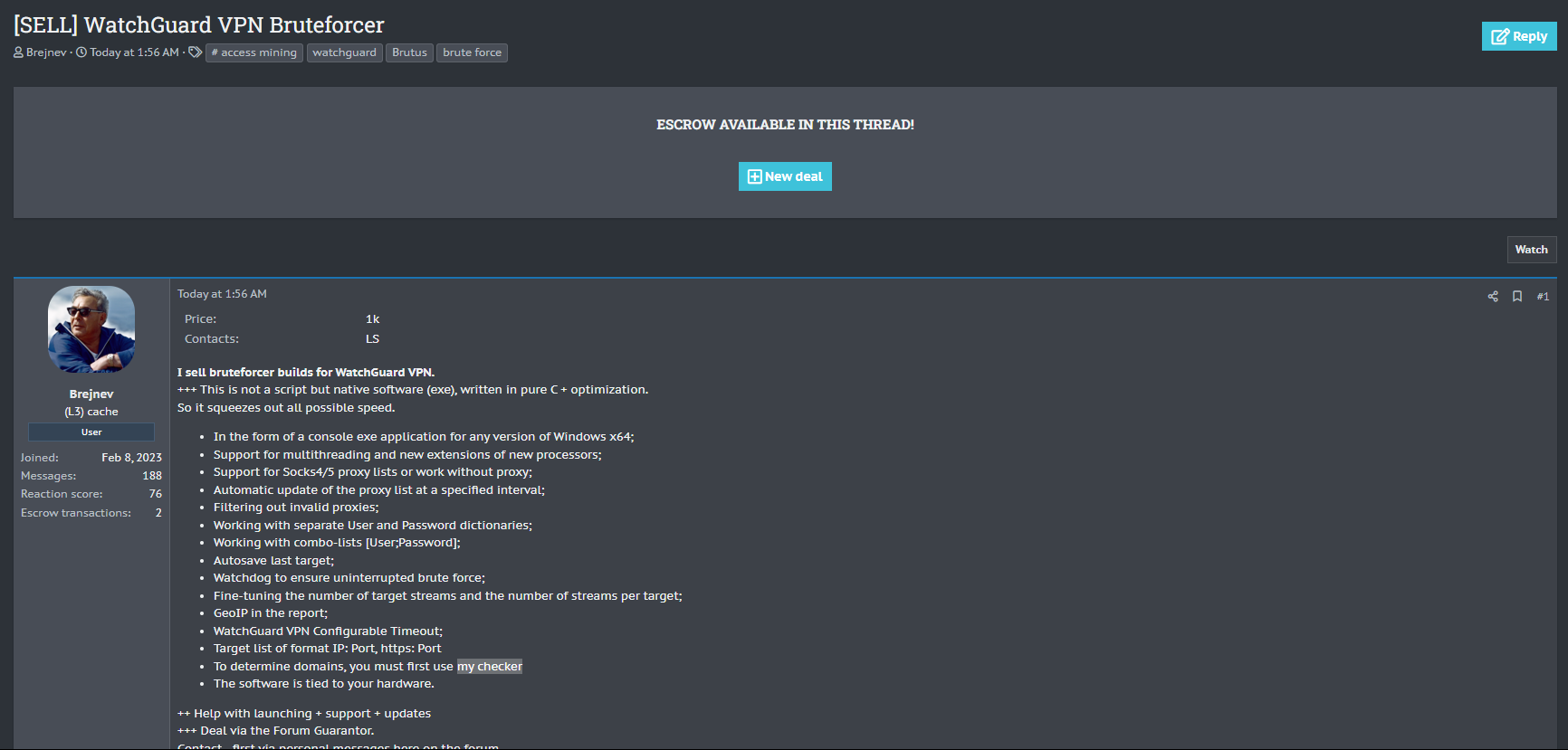 watchgaurd vpn涉嫌暴力-xLab 威胁情报