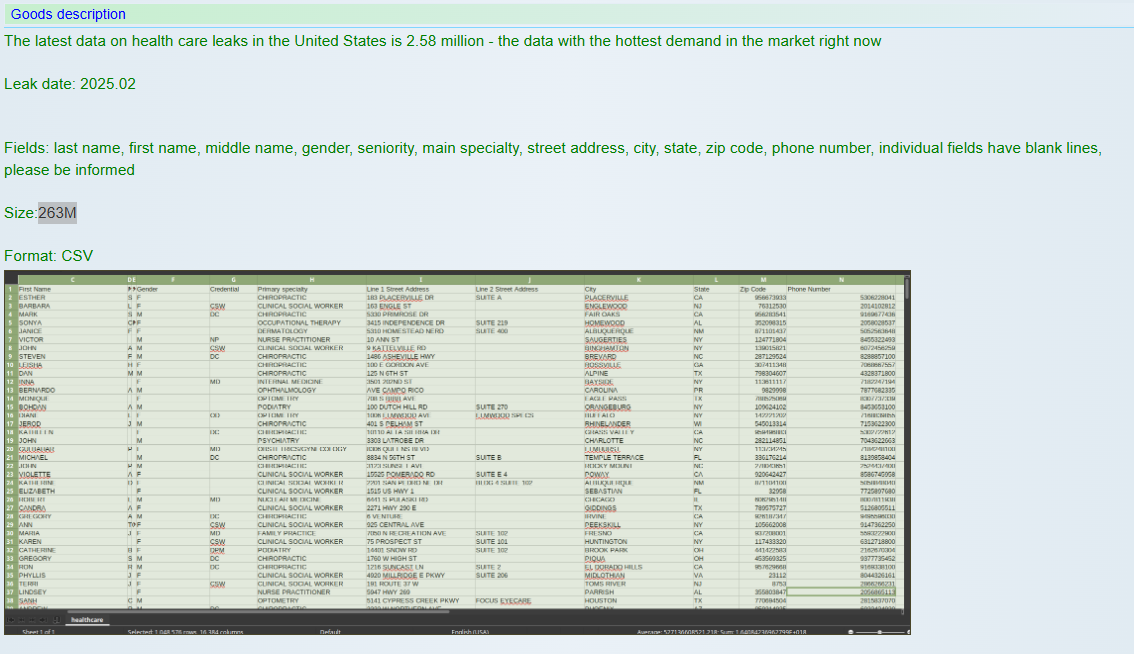 美国医疗保健sector涉嫌数据泄露-xLab 威胁情报