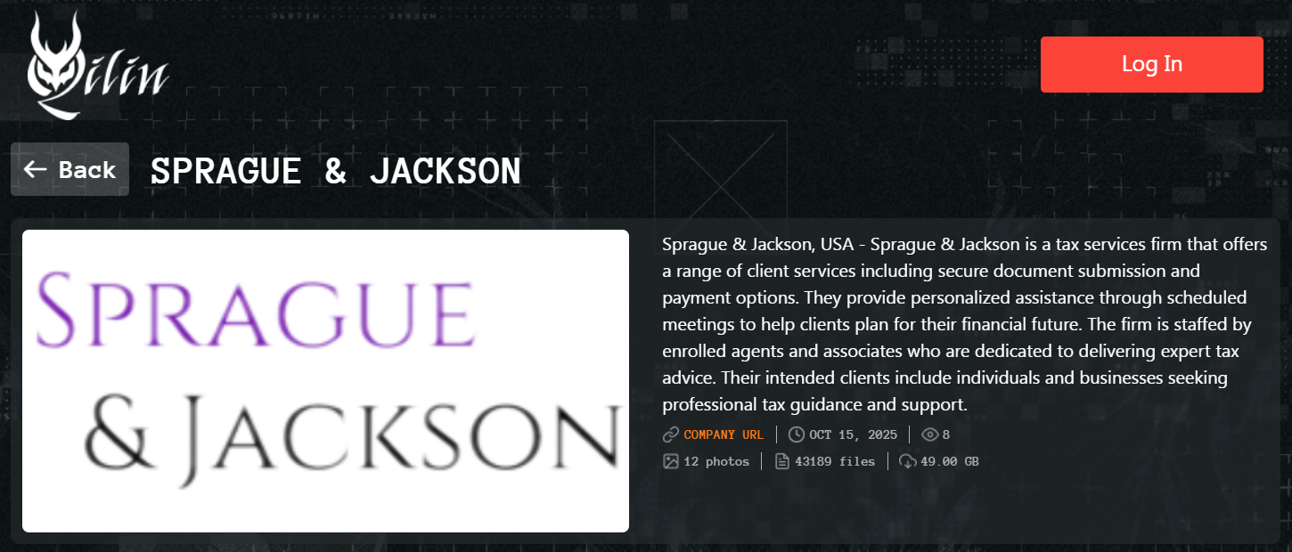 Sprague&Jackson成为Qilin勒索软件的受害者-xLab 威胁情报