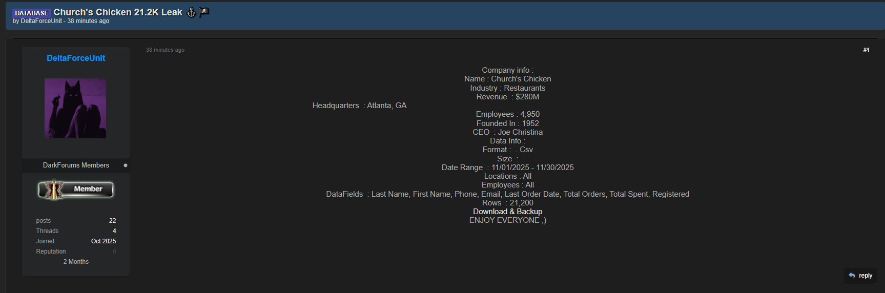 教堂鸡涉嫌数据外泄-xLab 威胁情报