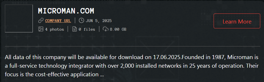 Microman成为Qilin勒索软件的受害者-xLab 威胁情报