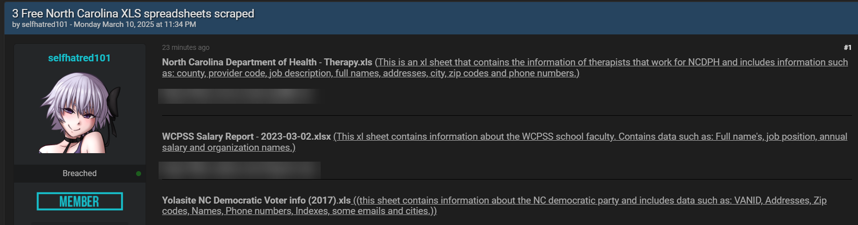 北卡罗来纳多个组织涉嫌数据泄露-xLab 威胁情报