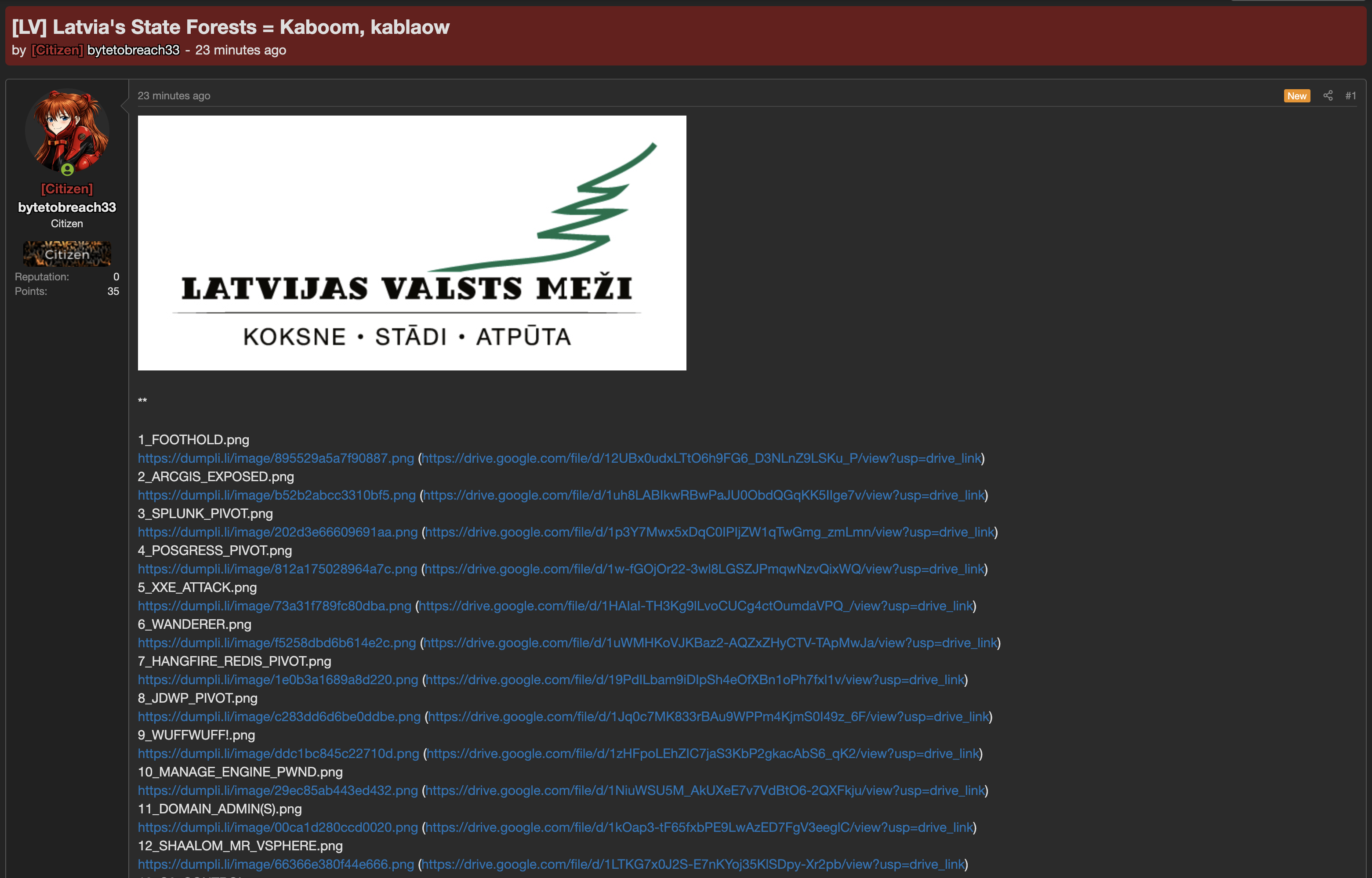Alleged data breach of Latvijas Valsts Meži-xLab 威胁情报