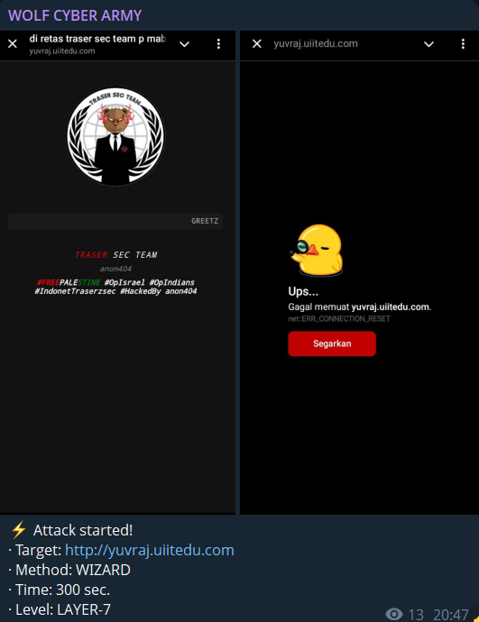 WOLF CYBER ARMY瞄准环球信息技术学院网站-xLab 威胁情报