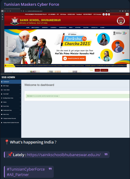 据称admin未经授权进入Sainik学校Bhubaneswar-xLab 威胁情报