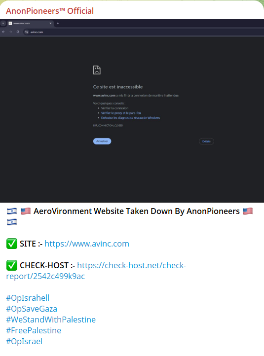 AnonPioneers瞄准AeroVironment，Inc.网站-xLab 威胁情报