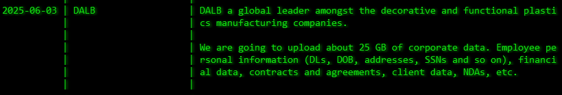 DALB Inc成为Akira勒索软件的受害者-xLab 威胁情报