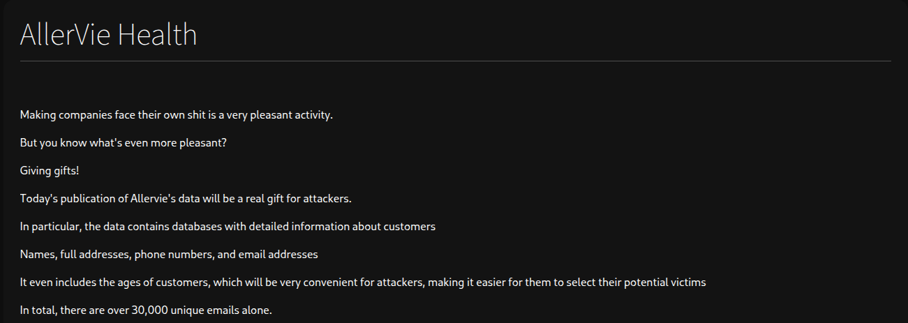 AllerVie Health成为ANUBIS勒索软件的受害者-xLab 威胁情报