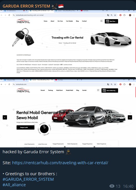 GARUDA ERROR SYSTEM瞄准RentCarHub网站-xLab 威胁情报