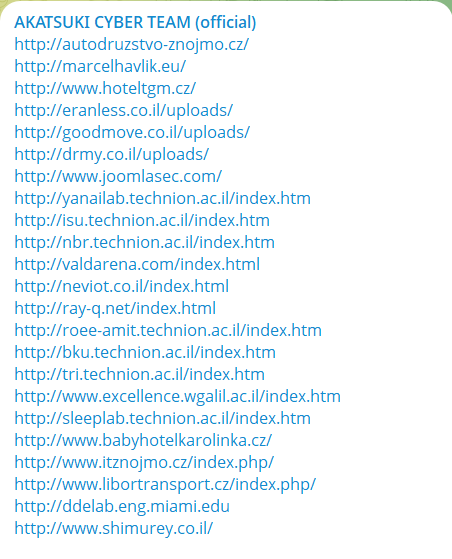 Akatsuki cyber team(official)瞄准多个网站-xLab 威胁情报