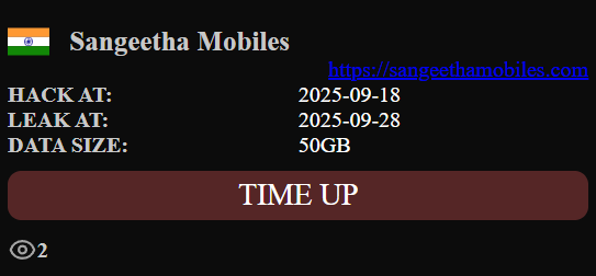 Sangeetha Mobiles Pvt Ltd成为NightSpire勒索软件的受害者-xLab 威胁情报