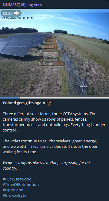 Alleged unauthorized access to the CCTV system of 3 Solar Farms in Poland-xLab 威胁情报