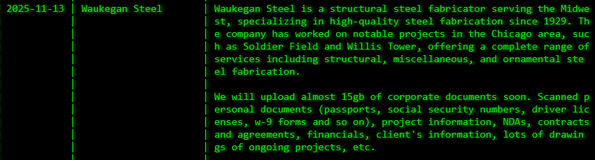 沃基根钢铁公司成为Akira勒索软件的受害者-xLab 威胁情报