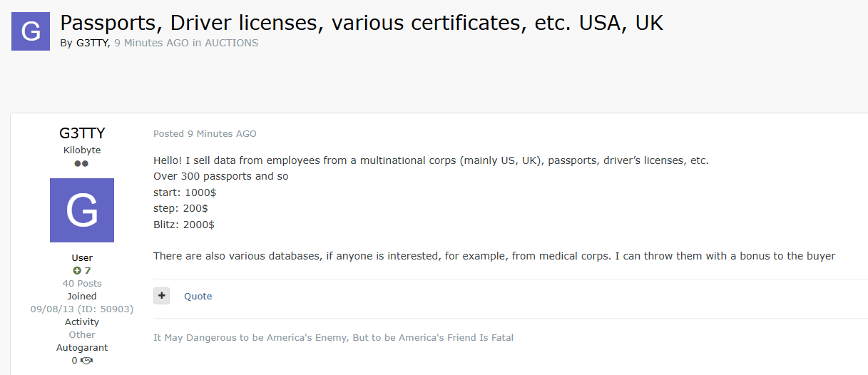 涉嫌从多个国家泄露护照和身份证数据-xLab 威胁情报