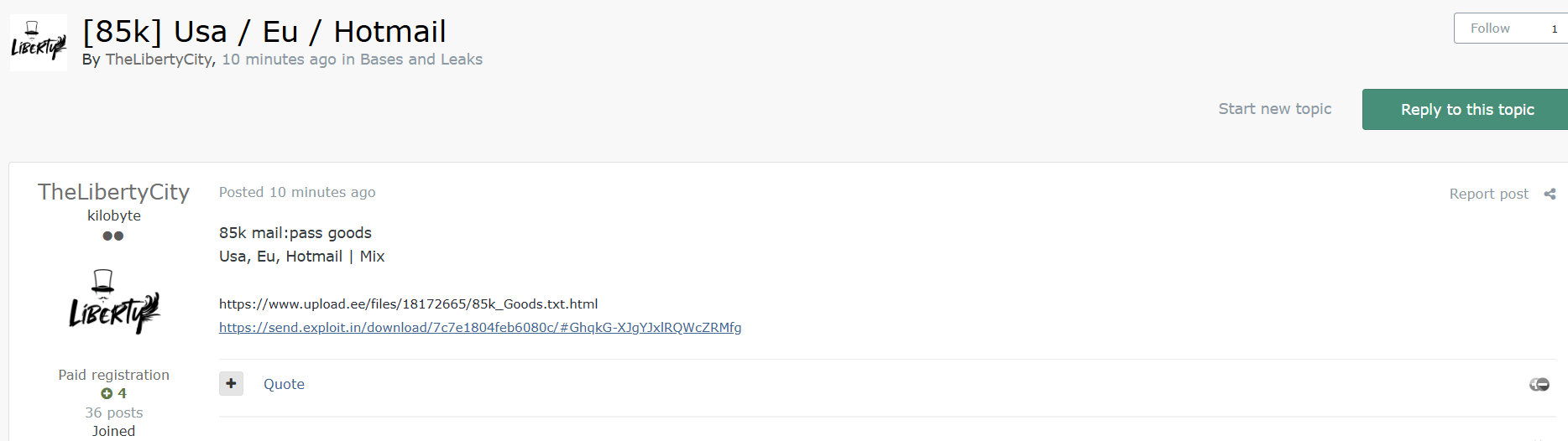 据称来自多个国家的85,000封电子邮件凭据被泄露-xLab 威胁情报