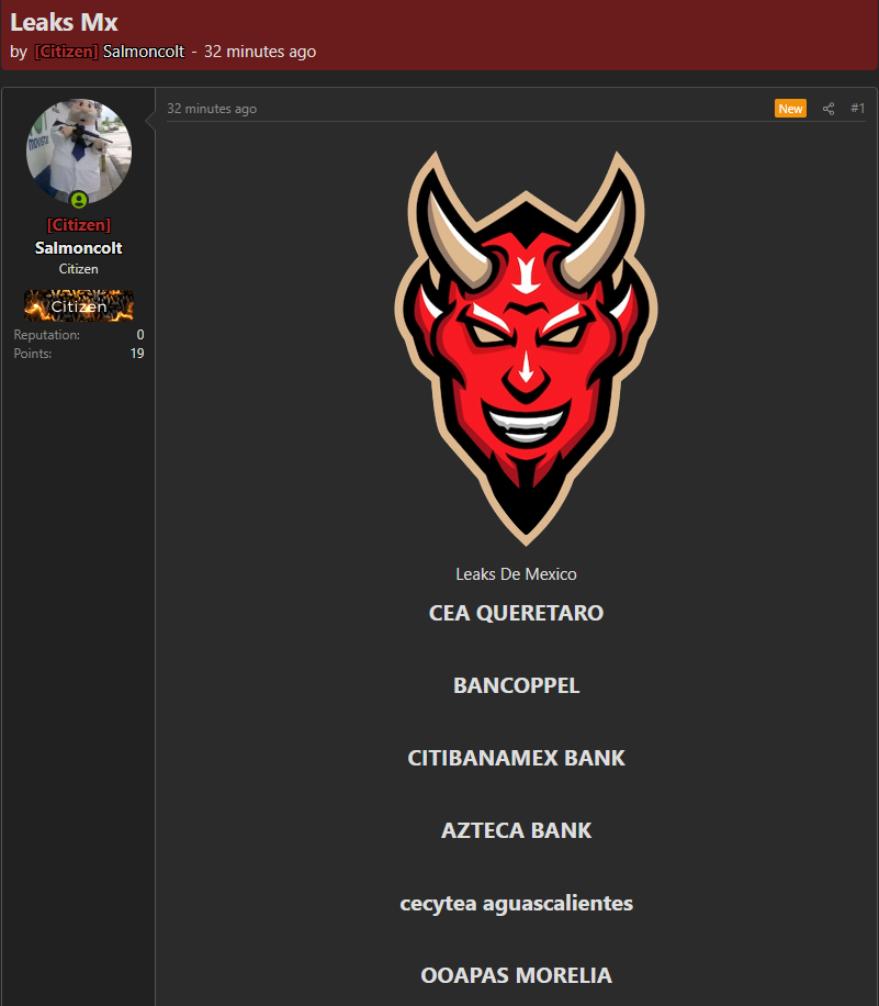 Alleged leak of various Mexican databases-xLab 威胁情报