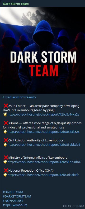 Dark Storm Team targets the website of National Reception Office-xLab 威胁情报