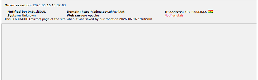 0xEv1lS0UL targets the website of Adentan Municipal Assembly-xLab 威胁情报