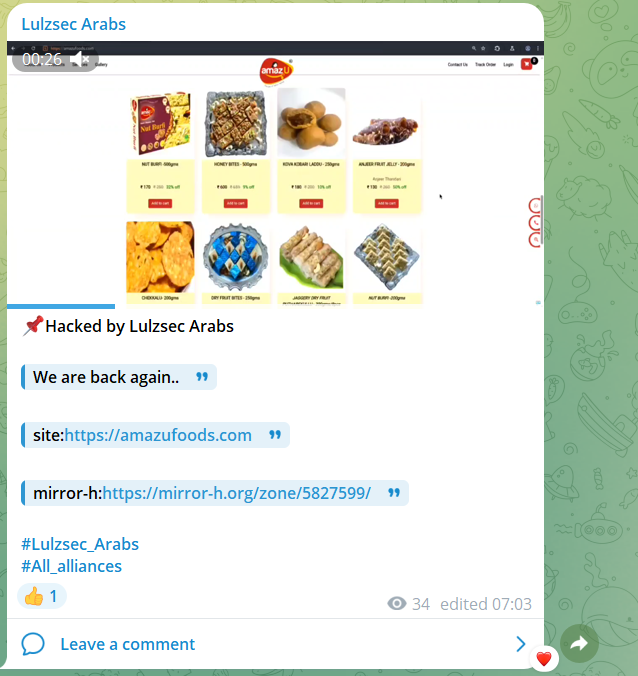 Lulzsec Arabs瞄准Amazu foods网站-xLab 威胁情报
