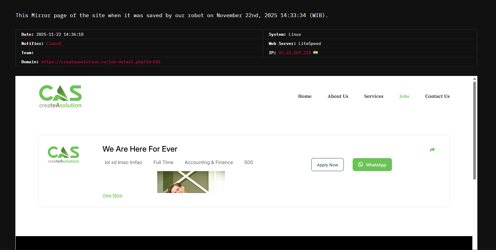 ciaoxd_targets CreateSolution的网站-xLab 威胁情报