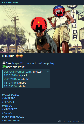 涉嫌泄露河内工商大学登录权限-xLab 威胁情报