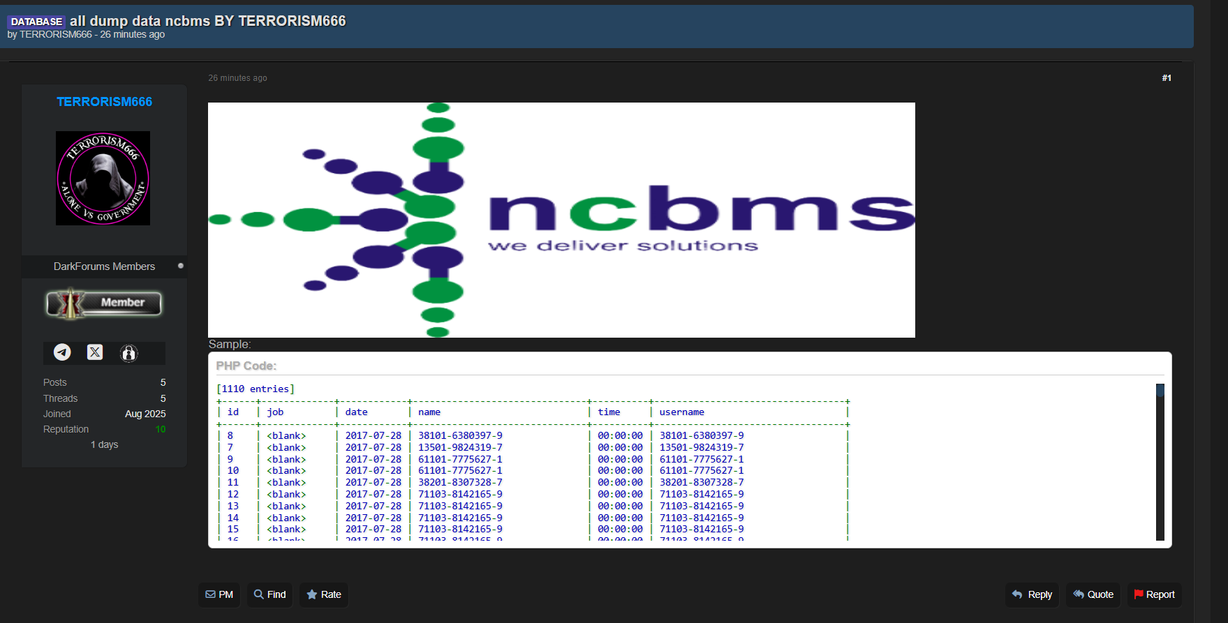 国家商业与管理科学学院涉嫌数据外泄-xLab 威胁情报