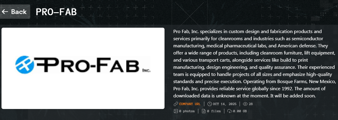 Pro Fab成为Qilin勒索软件的受害者-xLab 威胁情报