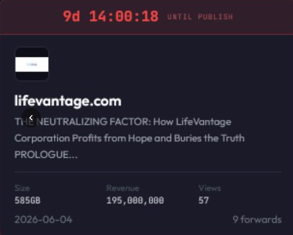 LifeVantage Corporation falls victim to SETTRA ransomware-xLab 威胁情报
