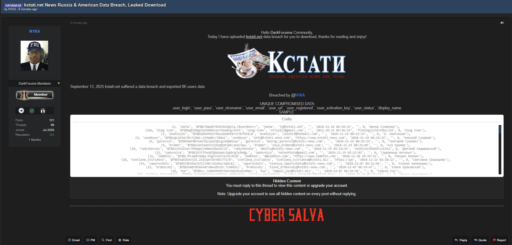 Kstati·Russian-American报纸涉嫌数据泄露-xLab 威胁情报