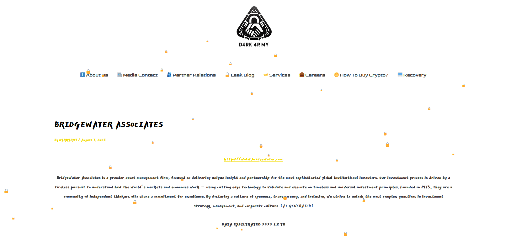 Bridgewater Associates成为D4RK 4RMY勒索软件的受害者-xLab 威胁情报