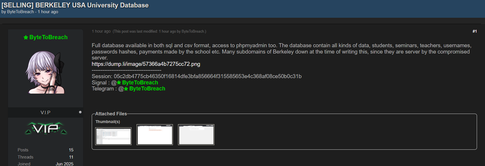 加州大学柏克莱分校涉嫌数据外泄-xLab 威胁情报