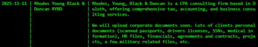 罗兹、杨、Black和邓肯注册会计师成为Akira勒索软件的受害者-xLab 威胁情报