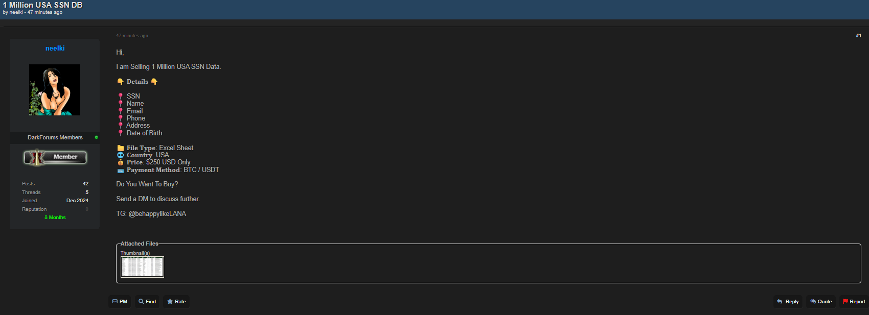 涉嫌从美国出售个人资料-xLab 威胁情报