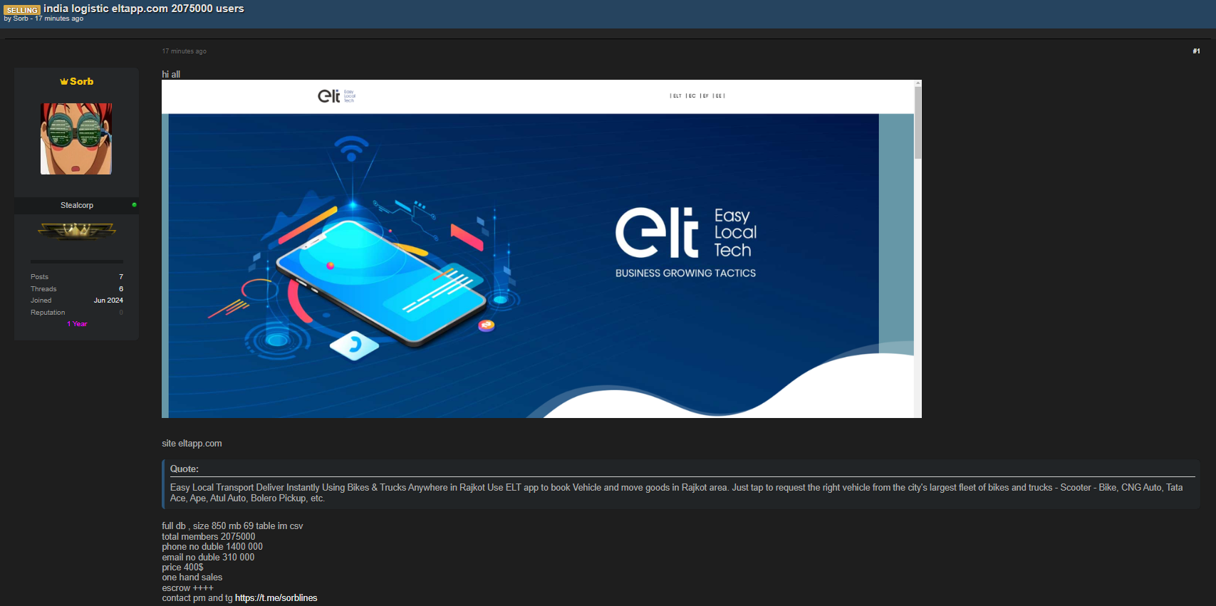 Easy Local Tech涉嫌出售数据-xLab 威胁情报