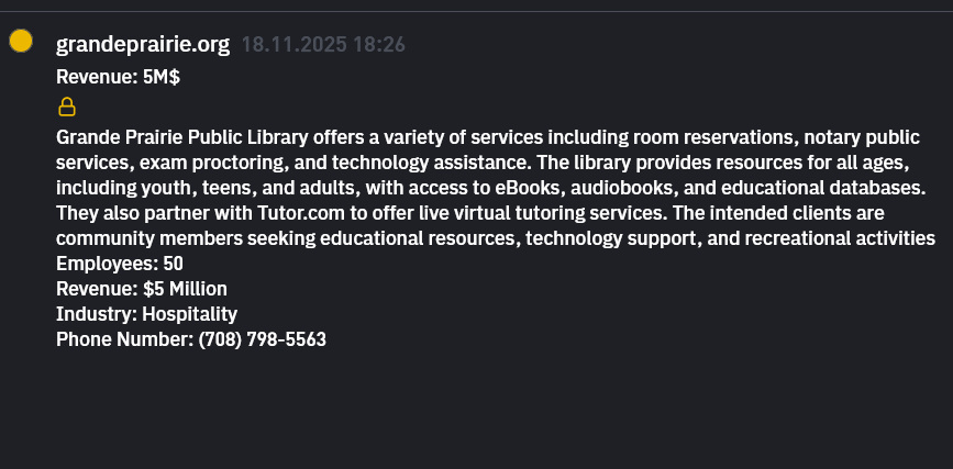 大草原公共图书馆成为INC RANSOM勒索软件的受害者-xLab 威胁情报