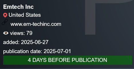 EmTech Inc成为PLAY勒索软件的受害者-xLab 威胁情报