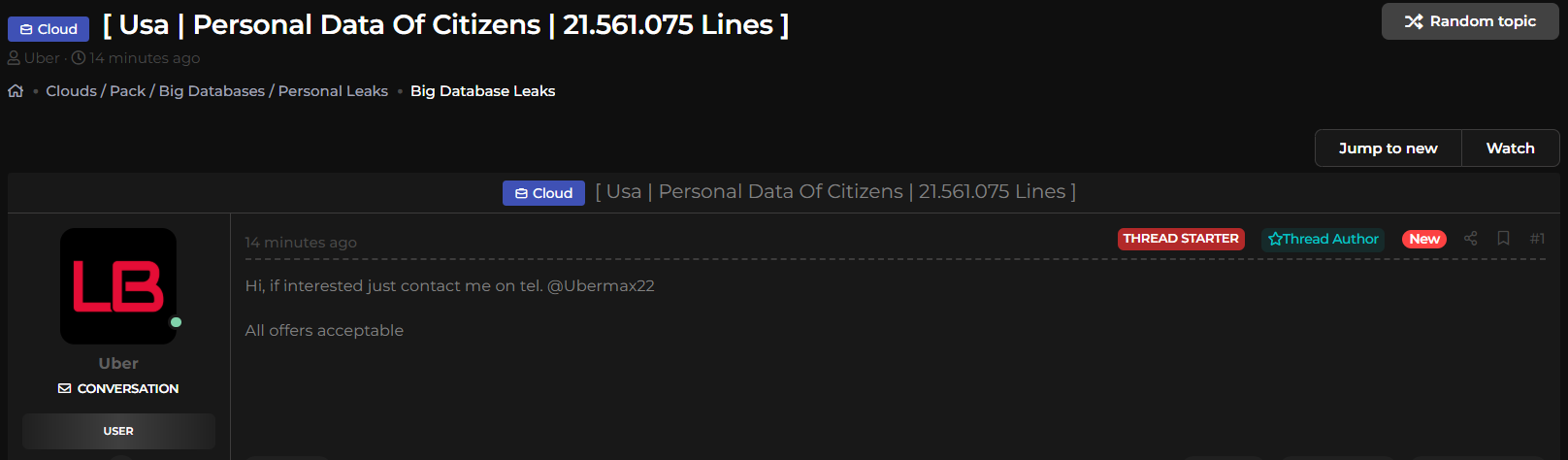 涉嫌泄露美国公民个人数据-xLab 威胁情报