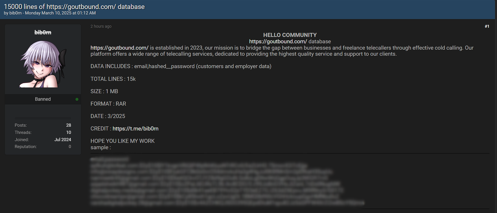 gOutbound涉嫌数据泄漏-xLab 威胁情报