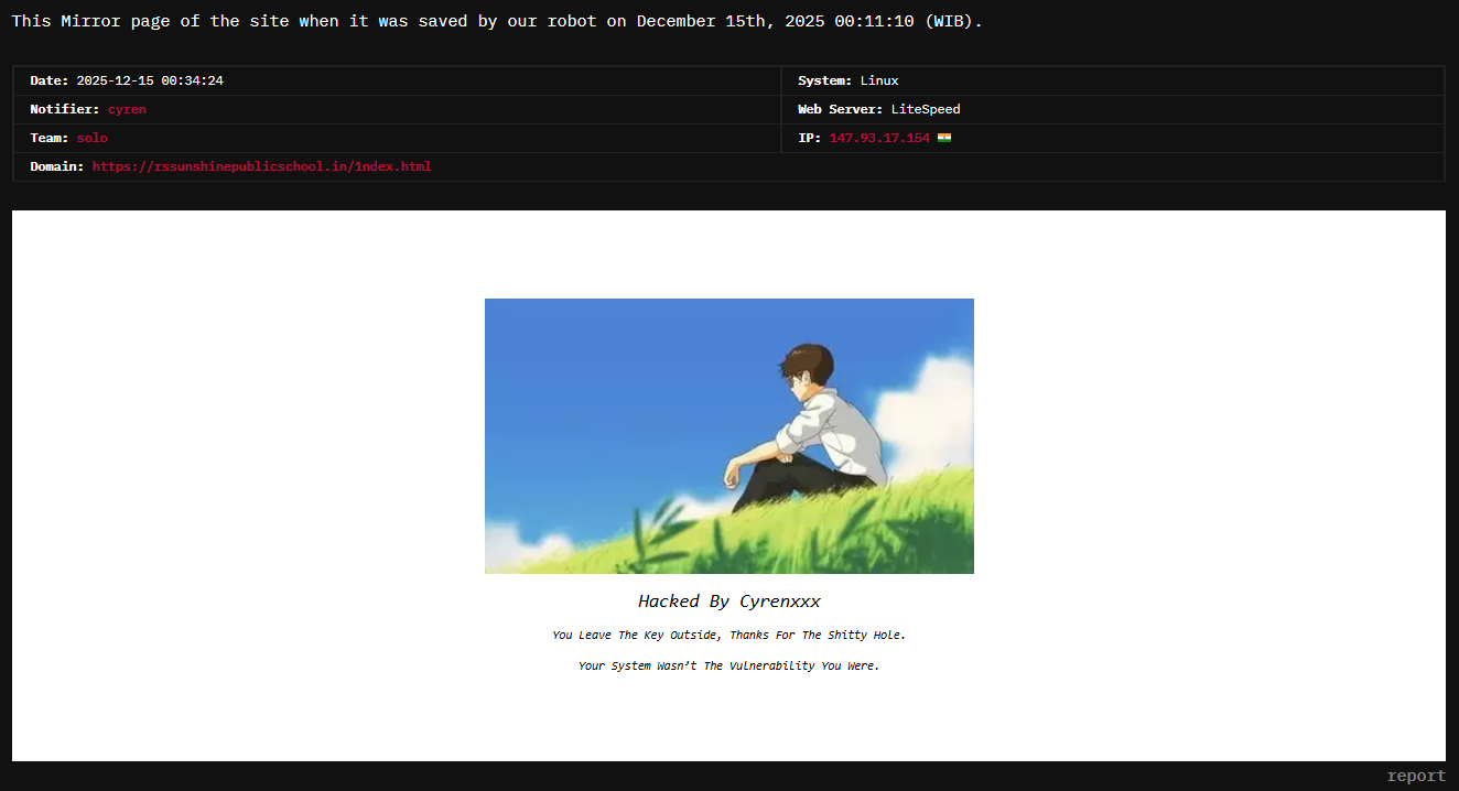 Solo的目标是R.S.的网站。阳光公立学校-xLab 威胁情报