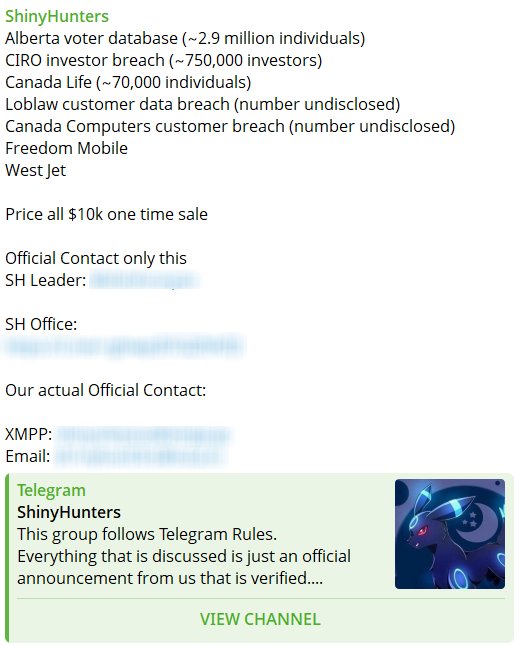 Alleged data breach of Freedom Mobile-xLab 威胁情报