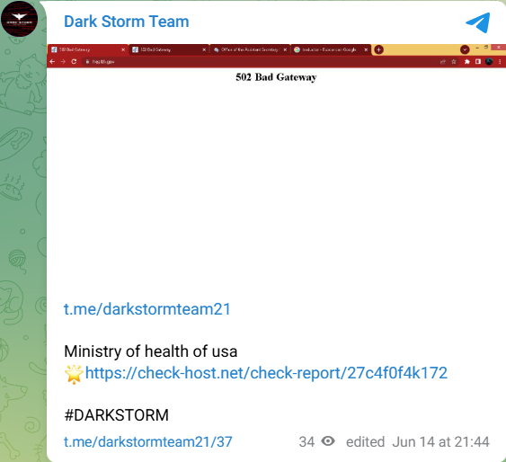 Dark Storm Team瞄准美国网站。卫生与公众服务部-xLab 威胁情报